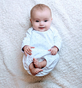 Lavender Polka Dot  Newborn Gown