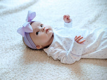 Load image into Gallery viewer, Lavender Polka Dot  Newborn Gown