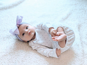 Lavender Polka Dot  Newborn Gown