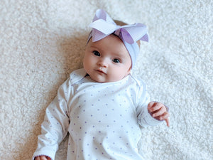 Lavender Polka Dot  Newborn Gown