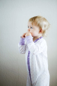 The Madison Lavender Ruffle Footie