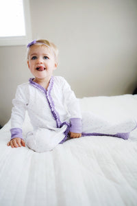 The Madison Lavender Ruffle Footie