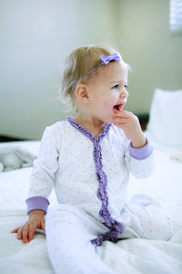 The Madison Lavender Ruffle Footie