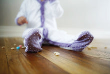 Load image into Gallery viewer, The Madison Lavender Ruffle Footie