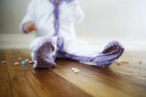 The Madison Lavender Ruffle Footie