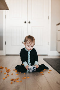 The Madison Ruffle Footie in Navy