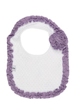 Load image into Gallery viewer, Lavender Dot Ruffle Bib