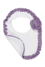 Load image into Gallery viewer, Lavender Dot Ruffle Bib