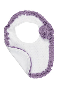 Lavender Dot Ruffle Bib