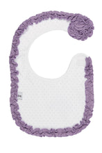 Load image into Gallery viewer, Lavender Dot Ruffle Bib