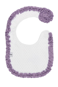 Lavender Dot Ruffle Bib