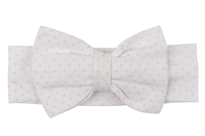 Small Pink Dot Bow Headband