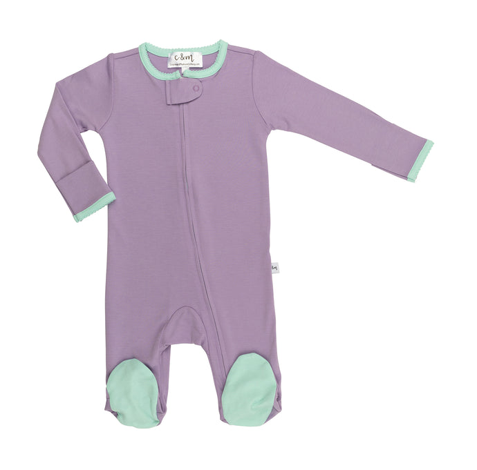 Lavender Zipper Footie