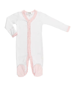 The Madison Pink Check Ruffle Footie